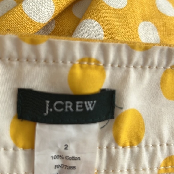 J. Crew Yellow and White Double Button Front Skirt Size 2 - Picture 4 of 6